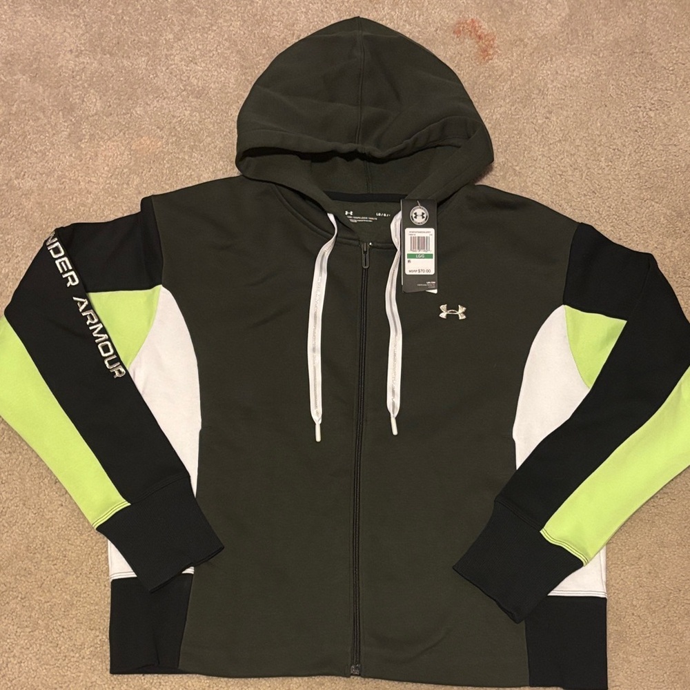 Under Armour Black and Green Hoodie